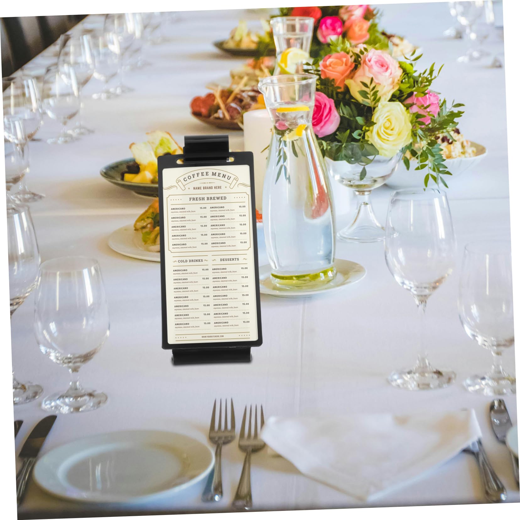 Soporte de Menú Acrílico para Mesa Exhibidor Abatible de Carteles para Restaurantes Cafés Diseño Elegante y Compacto para y Presentación de Menús