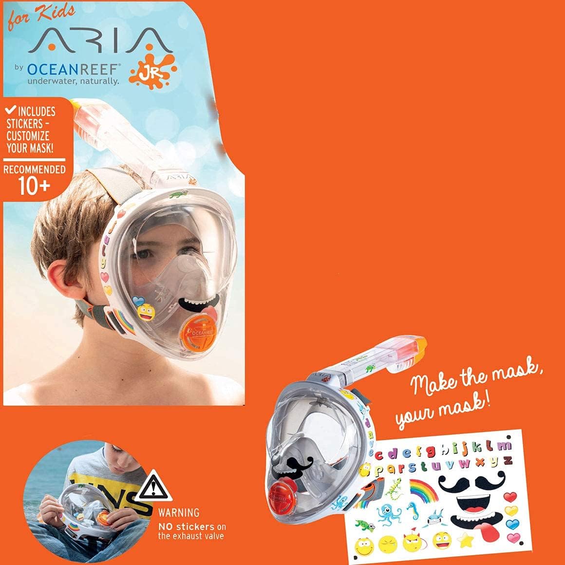 Condition photo showing As Is for ocean reef junior full-face snorkeling mask