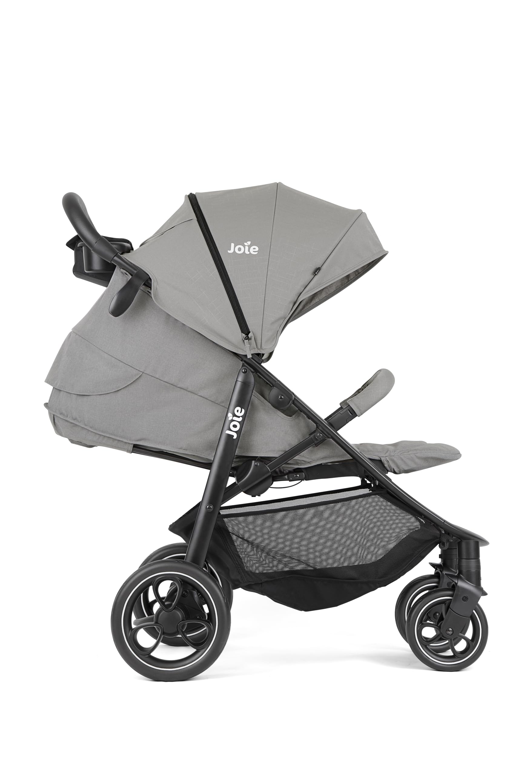 Poussette de marque Joie. Modèle Buggy & Sportwagen Litetrax bis 22 kg Belastbar mit Schieber-Ablagefach & Regenschutz - Pebble