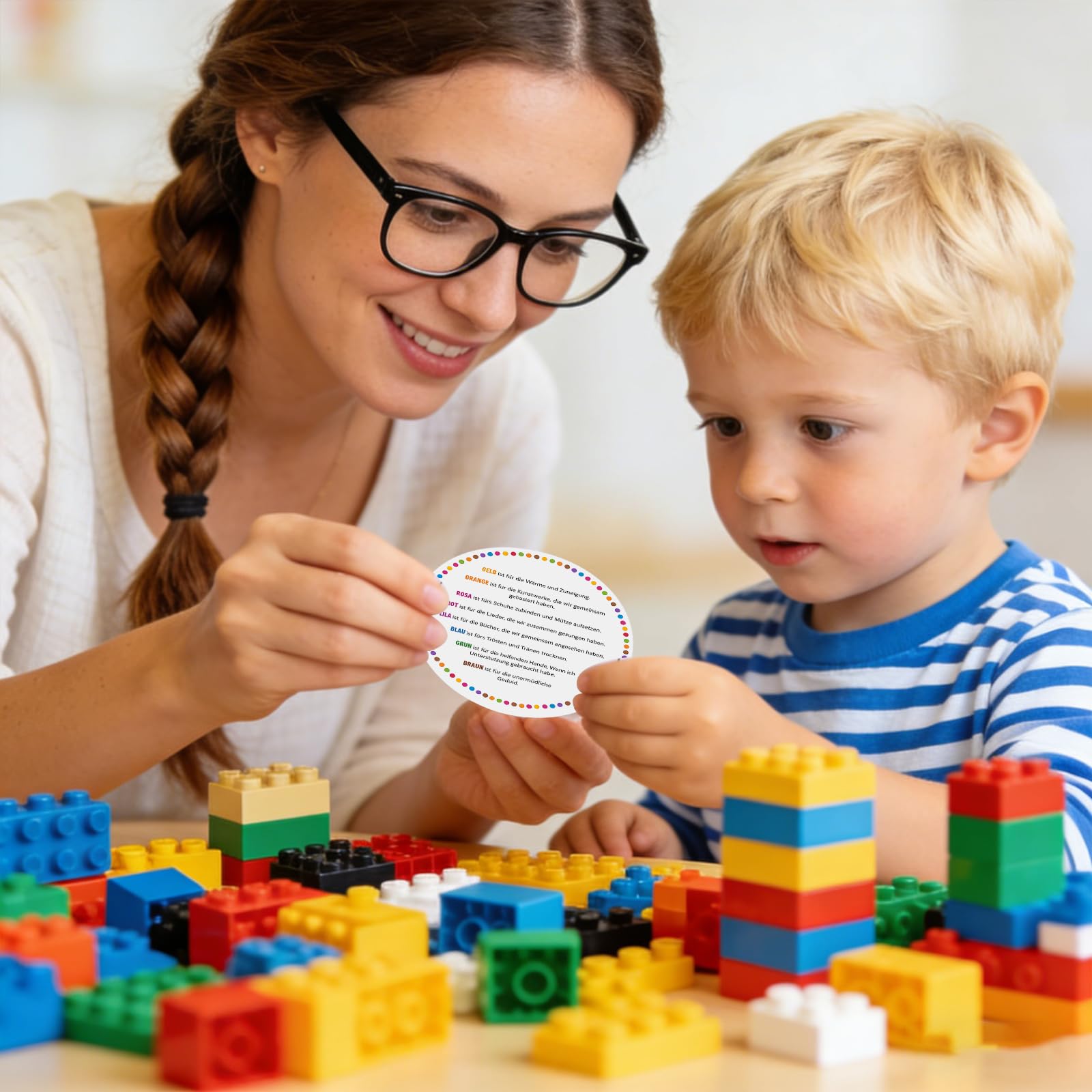 15 Stücke Abschiedsgeschenk Erzieherin set, Geschenk Erzieherin Dankeskarten und Weißen Seidenband-Rolle, Abschiedsgeschenk Kindergarten, Für Babysitter Guardian Assisten Tagesmutter