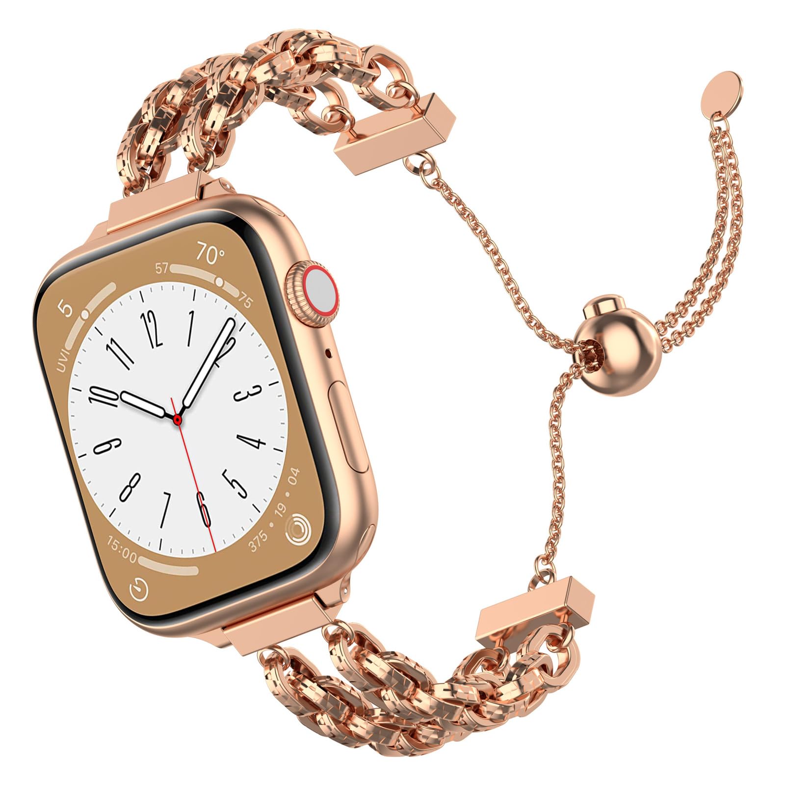 Kompatybilny z Apple Watch Pasek 49mm 45mm 44mm 42mm 41mm 40mm 38mm, Elegancka damska bransoletka ze stali nierdzewnej dla iWatch Ultra Series SE 9 8 7 6 5 4 3 2 1