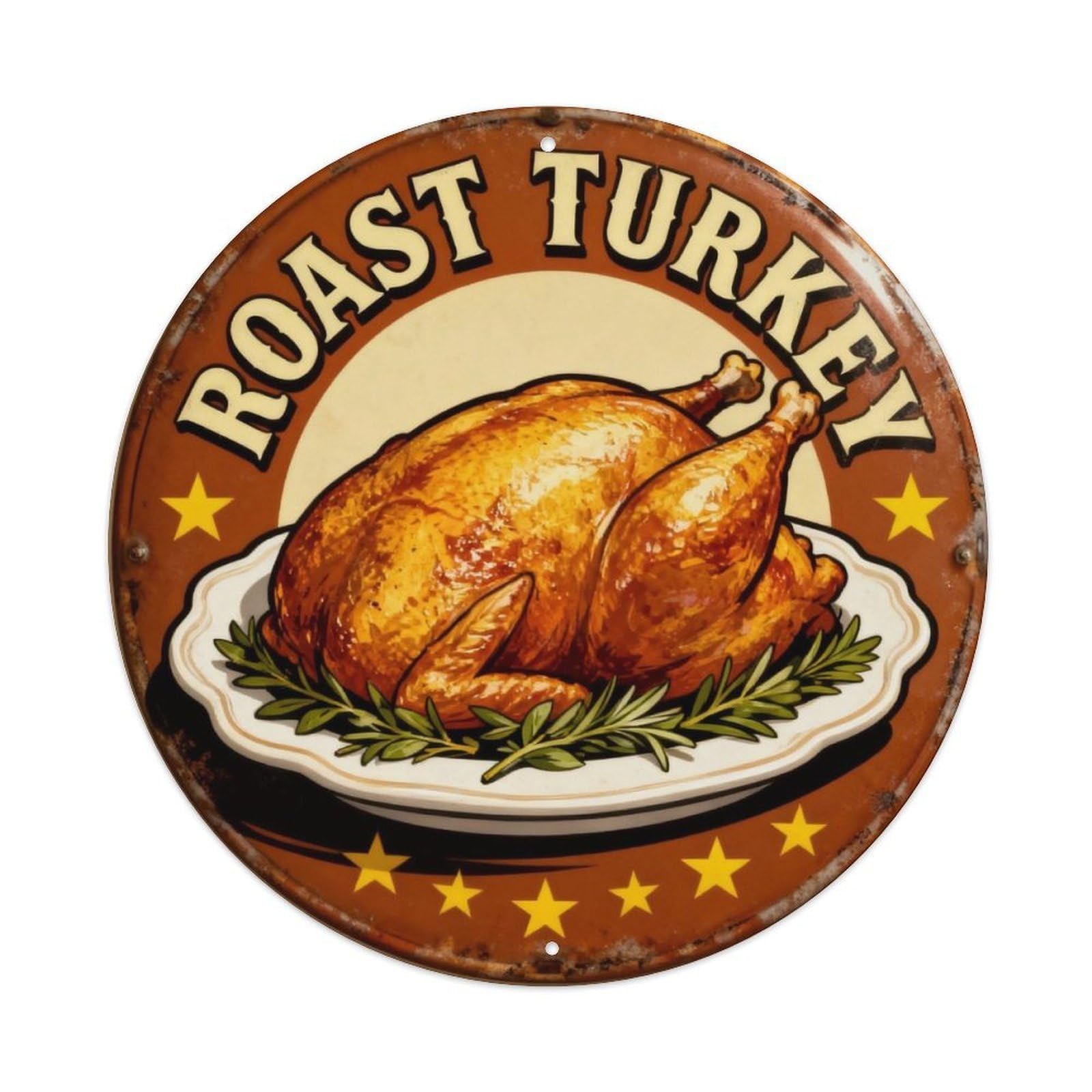 Roast Turkey Thanksgiving Sign Metal Tin Sign Plaque