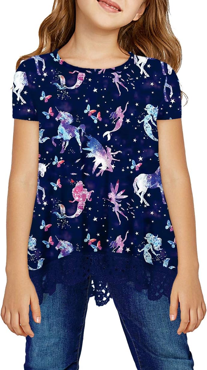 storeofbaby Girls Casual Tunic Tops Long Sleeve Loose Soft Blouse T-Shirt for 4-13 Years