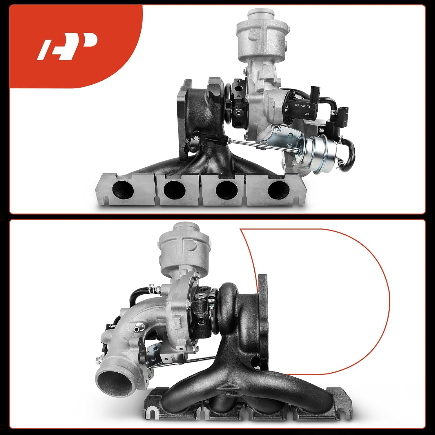 A-Premium Complete Turbo Turbocharger Kit with Wastegate Actuator & Gasket | Compatible with Audi A3 2008-2013, A4 2005-2010, A4 Quattro 2005-2009, TT 2009-2010, 2.0L, Replace# 5303-970-0106