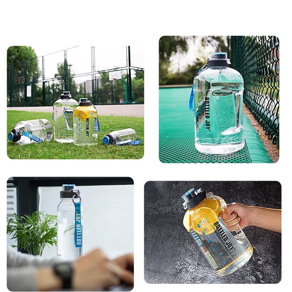 Sportwasserflasche 1 Gallonen Zeitgestanzte Wasserflasche Tragbare Wasserflasche -Bpa. -Frree-Wasserflasche mit dichtsicherer Flip-Kappe, extra große Wasserflasche / Flasche kann Ihnen helfen, mehr Wa
