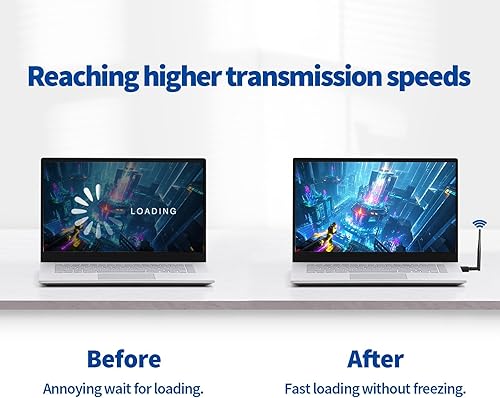 Miniatura 7 de Bingfu Antena WiFi de doble banda 2.4GHz 5GHz 5.8GHz 3dBi RP-SMA Reemplazo de antena macho (paquete de 2) para enrutador WiFi, tarjeta de red