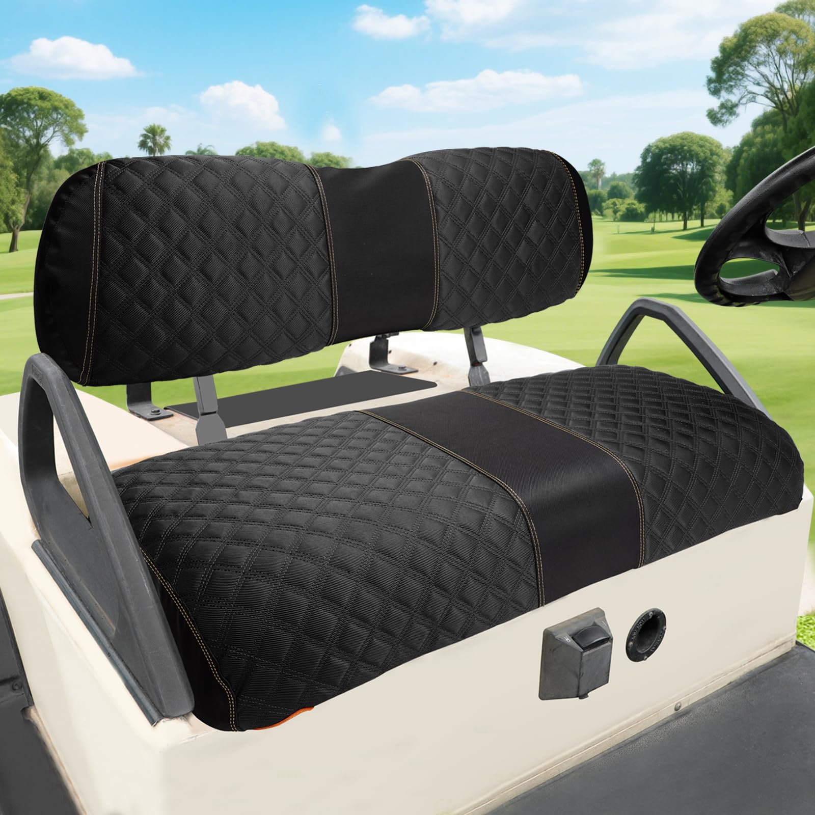 Photo 1 of Roykaw 1680D Oxford Cloth Golf Cart DS Front Seat Covers Compatible with Club Car DS Front Seat Cushion, No Nailed Need, Scratch Resistance (Include Backrest & Bottom)