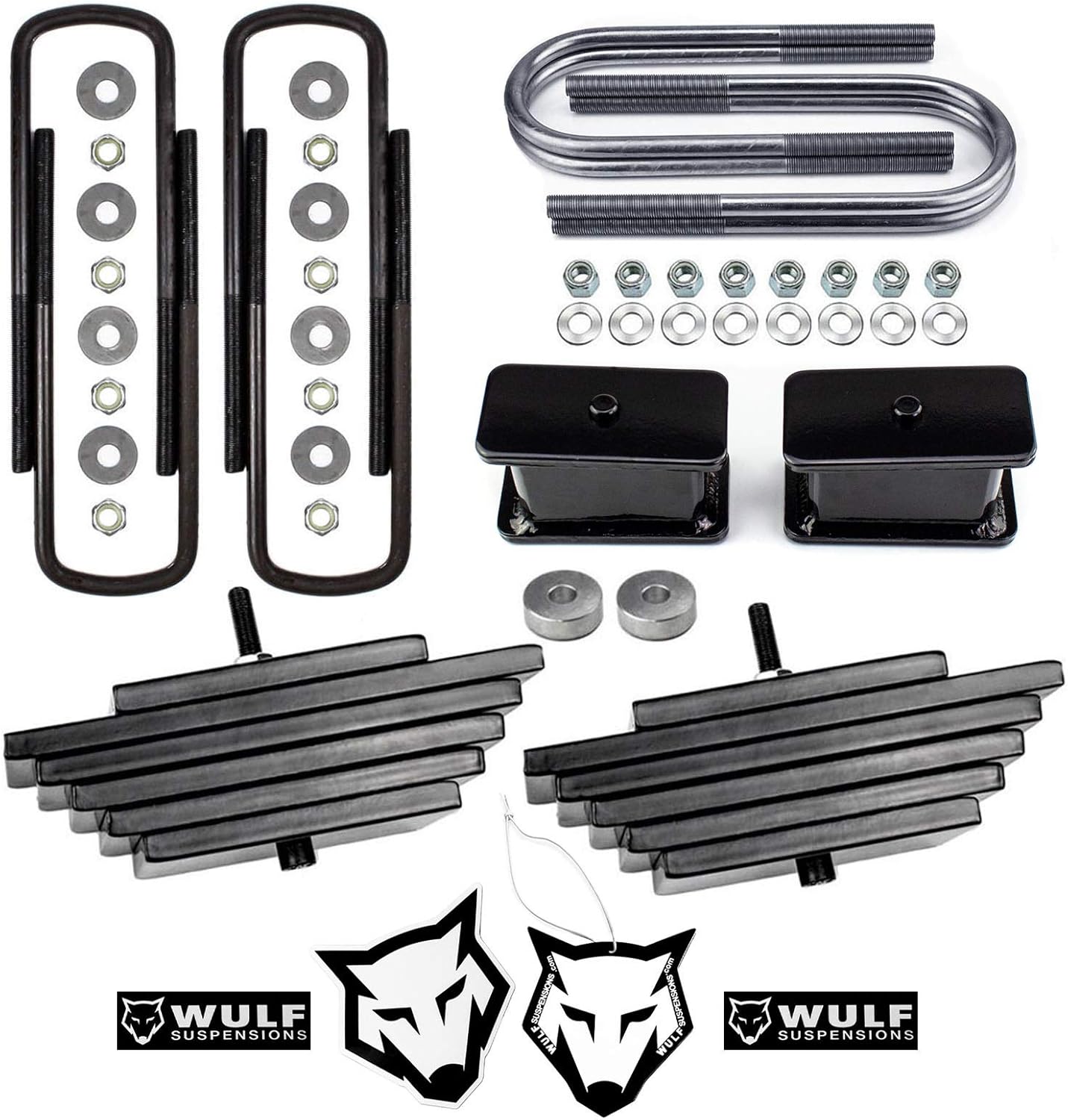 Wulf 3.5" Adj Front 3" Rear Leveling Lift Kit 1999 to 2004 compatible with models Ford F250 F350 Super Duty 4X4