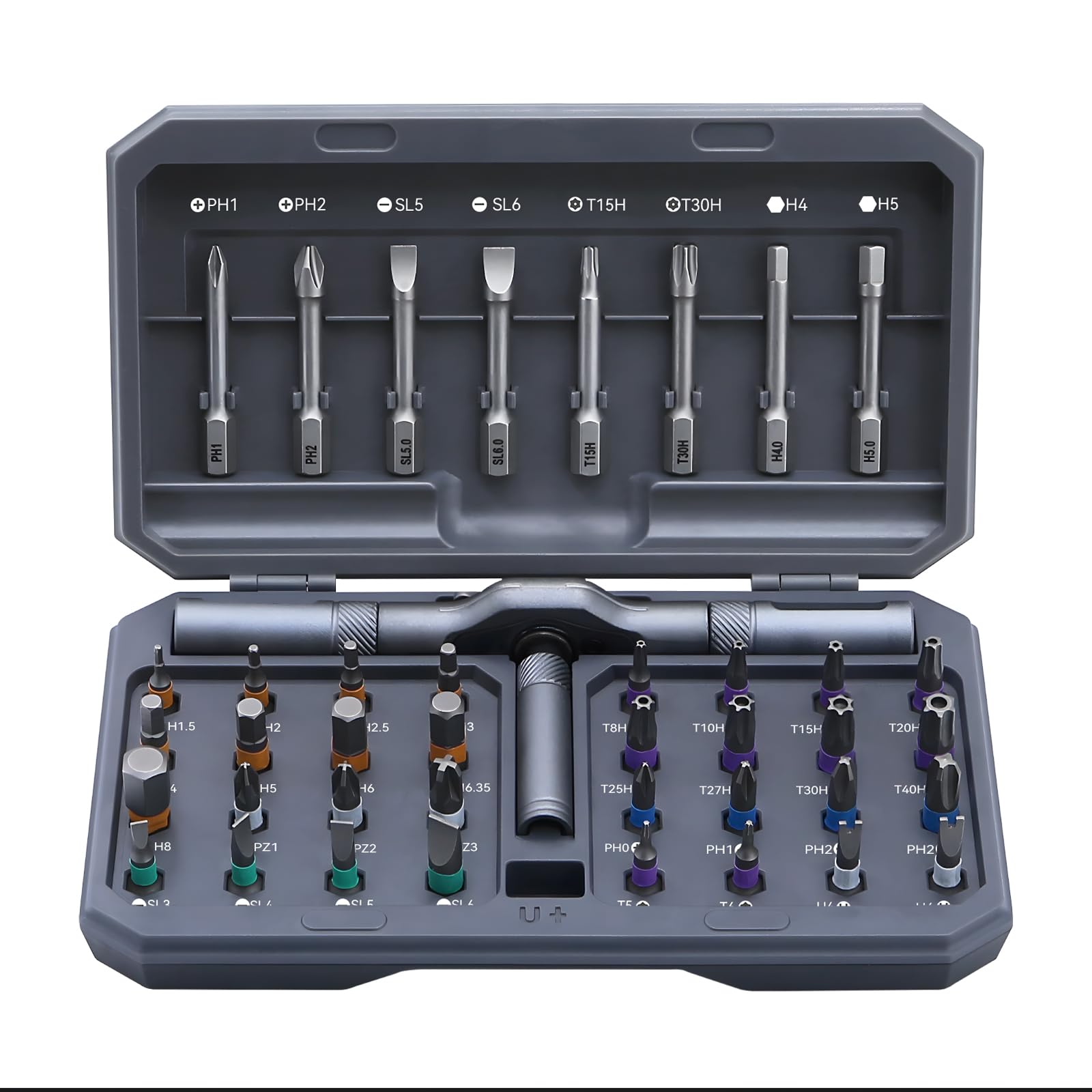 Craznick Ratcheting Magnetic Screwdriver Set - 42 in 1 Multi Bits Screw Driver Sets with Detachable Ratchet T Handle Repair Tool Kit for Drone RC Car Boat Helicopter Electronics
