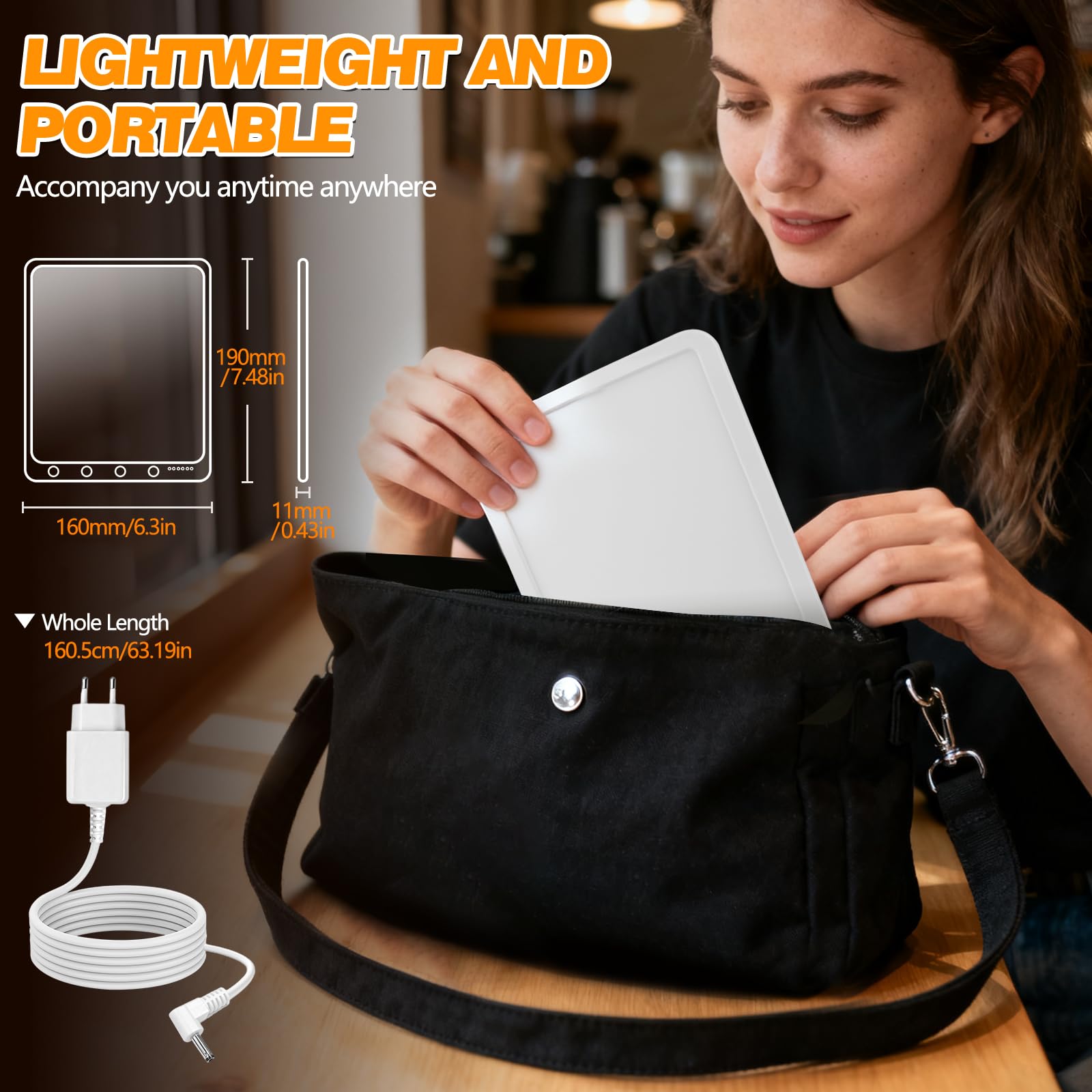 Tageslichtlampe 15000 Lux Dimmbar, UV-freie LED-Lichttherapielampe Tageslicht, 6 Timer, 180° Halterung, Touch-Control Sonnenlicht Daylight Lampe für Depressionen, Vollspektrumlampe für Zuhause/Büro