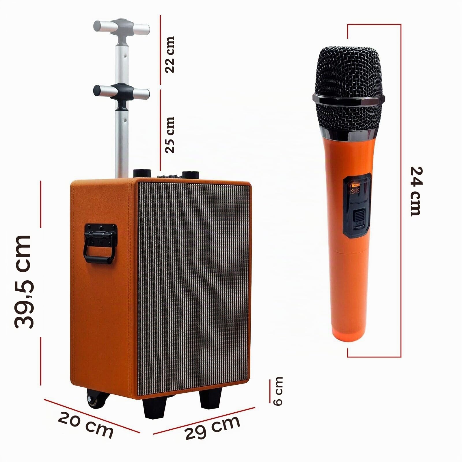 MAKA Cassa Bluetooth Potente con Microfono, Cassa Bluetooth Portatile con Batteria 3000 mAh, USB | AUX | MICRO-SD, Altoparlante Woofer da 8" (20 cm) Grande 180W con Telecomando