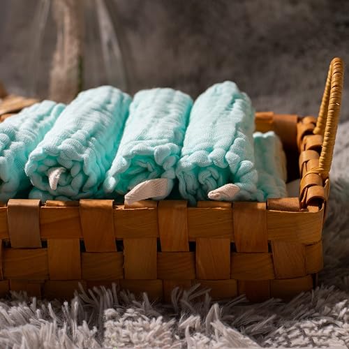 Miniatura 2 de MUKIN Toallitas para bebé, toallitas de algodón natural para bebés, toalla suave para recién nacidos, para piel sensible, paquete de 10 unidades de