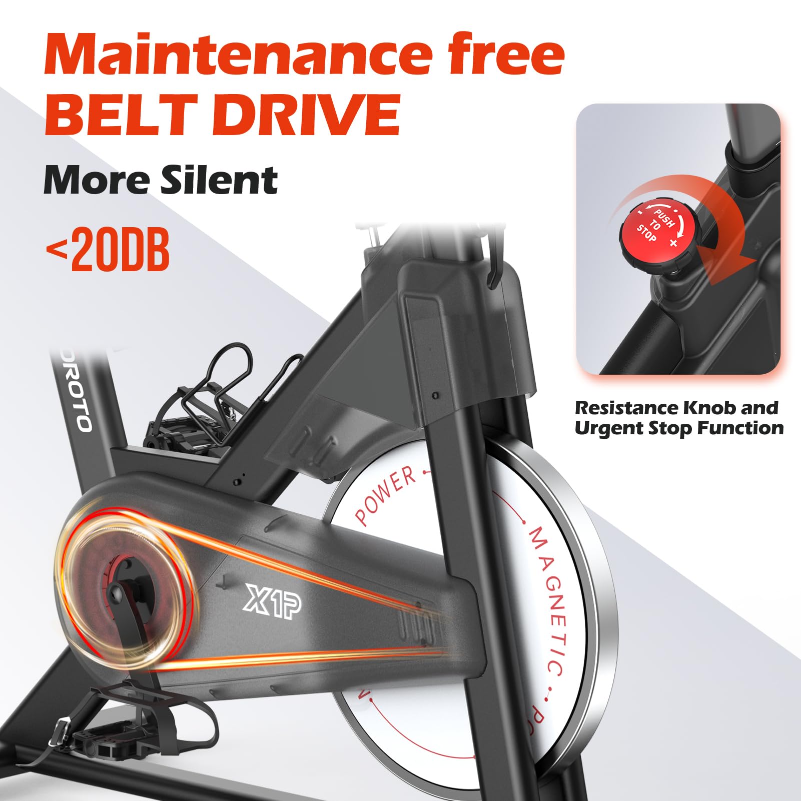 JOROTO Heimtrainer Fahrrad mit Magnetischem Widerstand, Ergometer Hometrainer mit RPM Monitor, Spezialisiertes Indoor-Cycling-Bike, 15 kg Schwungrad | Bis 150 kg | 11,8 Zoll Tablet-Halter (Schwarz)