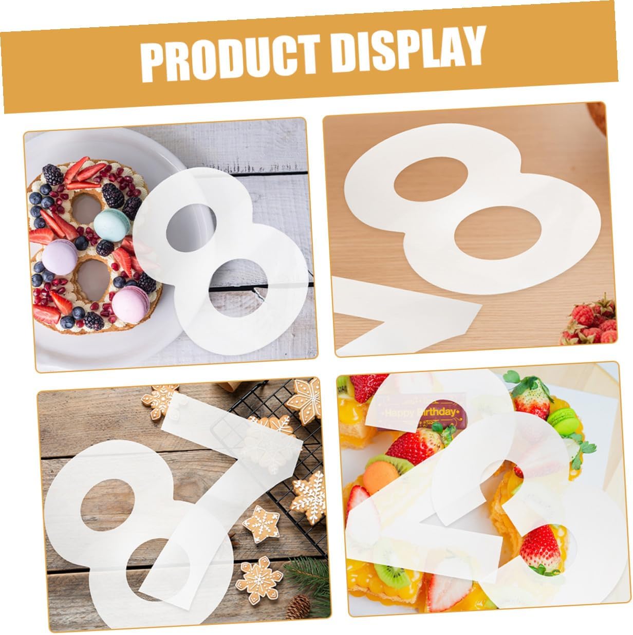 UKCOCO DIY Number Cake Molds Set of 2, 10-inch Plastic Fondant Stencils for Baking, Birthday Cake Decorating Tools, Easy Release Moulds for Home Baking
