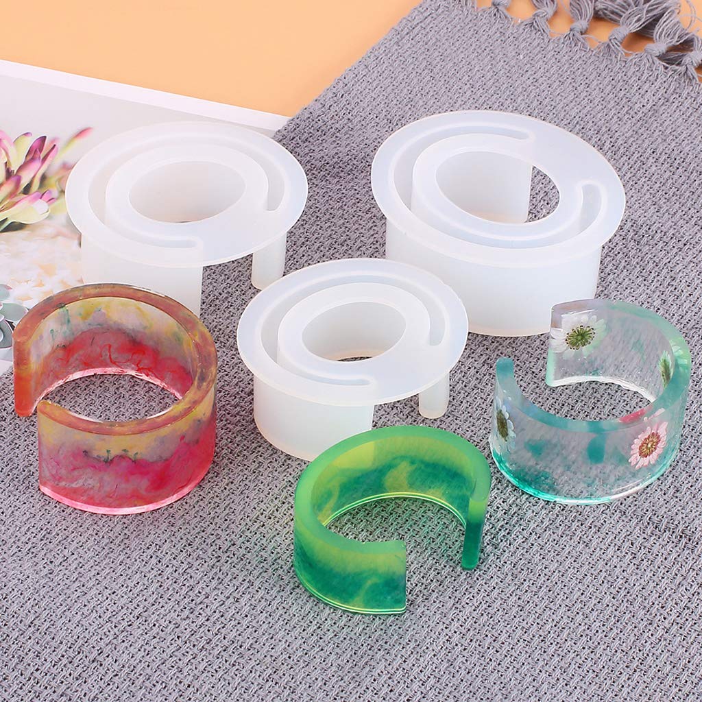 Stampo in silicone trasparente a forma di uovo, per resina epossidica, a forma di fiore vero, design aperto, per braccialetti in resina