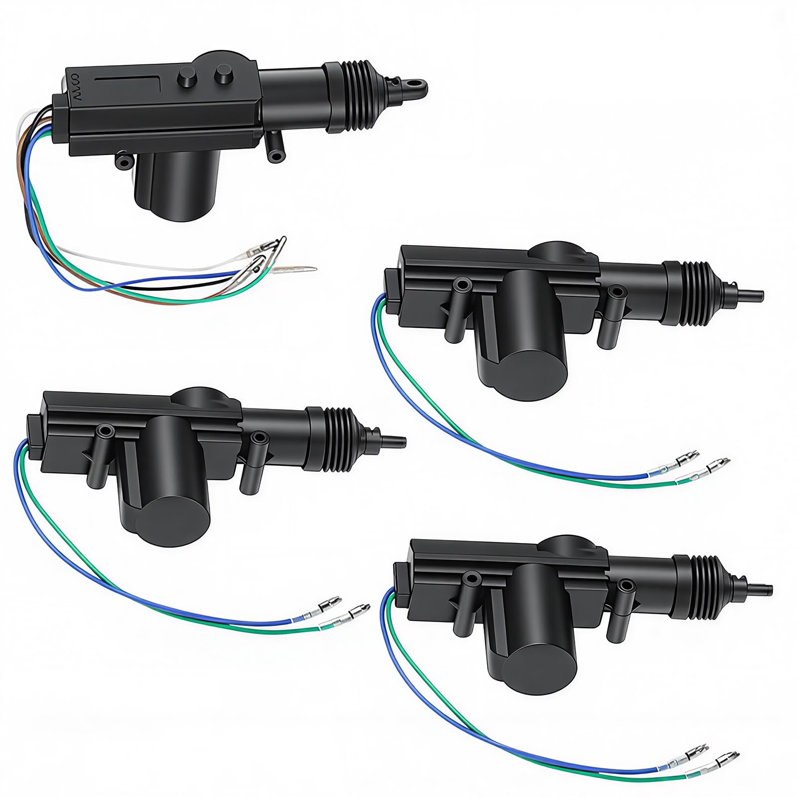 Centralisation Voiture Universel 12V, Kit de Verrouillage Centralisé Universel 4 Portes avec 2 Télécommandes, Système d’Entrée Sans Clé, Actionneurs de Porte Inclus, Soutien Déverrouillage Coffre
