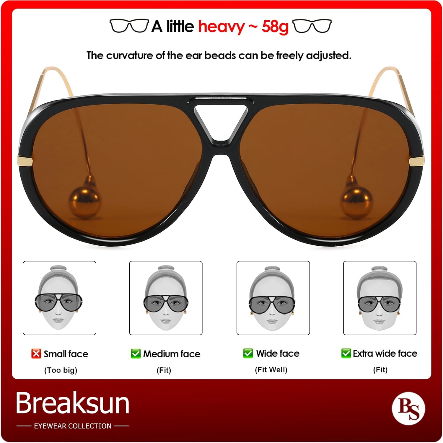 Women's Oversized Aviator Sunglasses Retro Trendy Shield Sun Glasses Big Orange lens Vintage Shades - Image 4