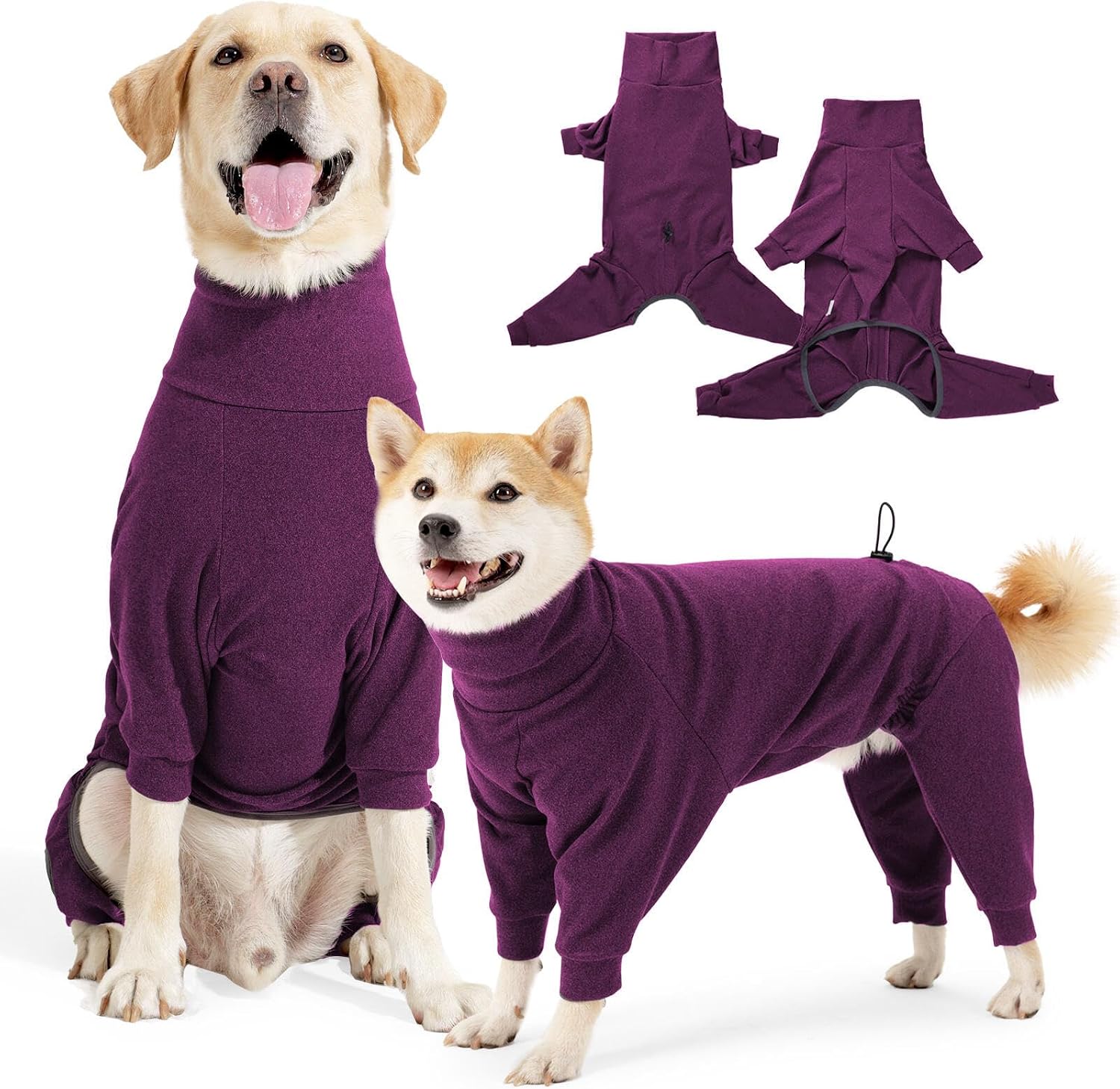 Warm Pet Winter Coat for Small Medium Large Dogs,Windproof Fleece Dog High Neck Full Body Onesie for Walking,Hiking,Home Wear_XS(Dark Gray)
