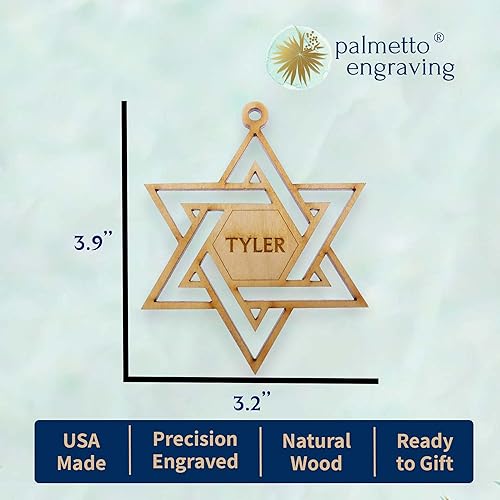 Miniatura 2 de Personalized Star of David Ornament  Unique Hanukkah Decorations for Home  Messianic Jewish Gifts for Men, Women & Kids  Chanukah Ornaments For