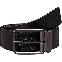 Calvin Klein Cintura Uomo Cintura in Pelle, Nero (Ck Black/Dk Brown)