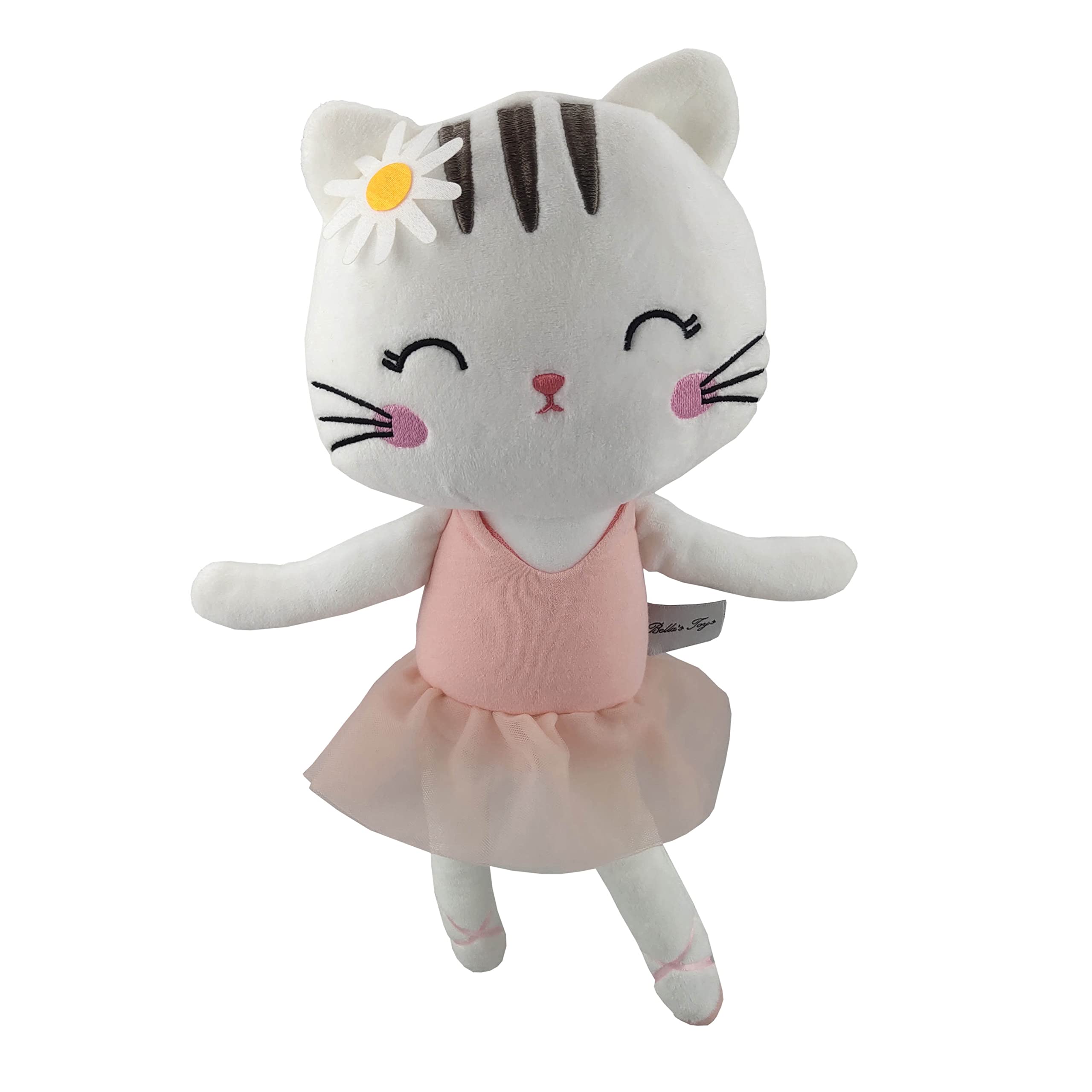 Cute Ballerina Kitty Cat Stuffed Animal Plush Doll Toy for Children (White Eyes Closed, Large)
