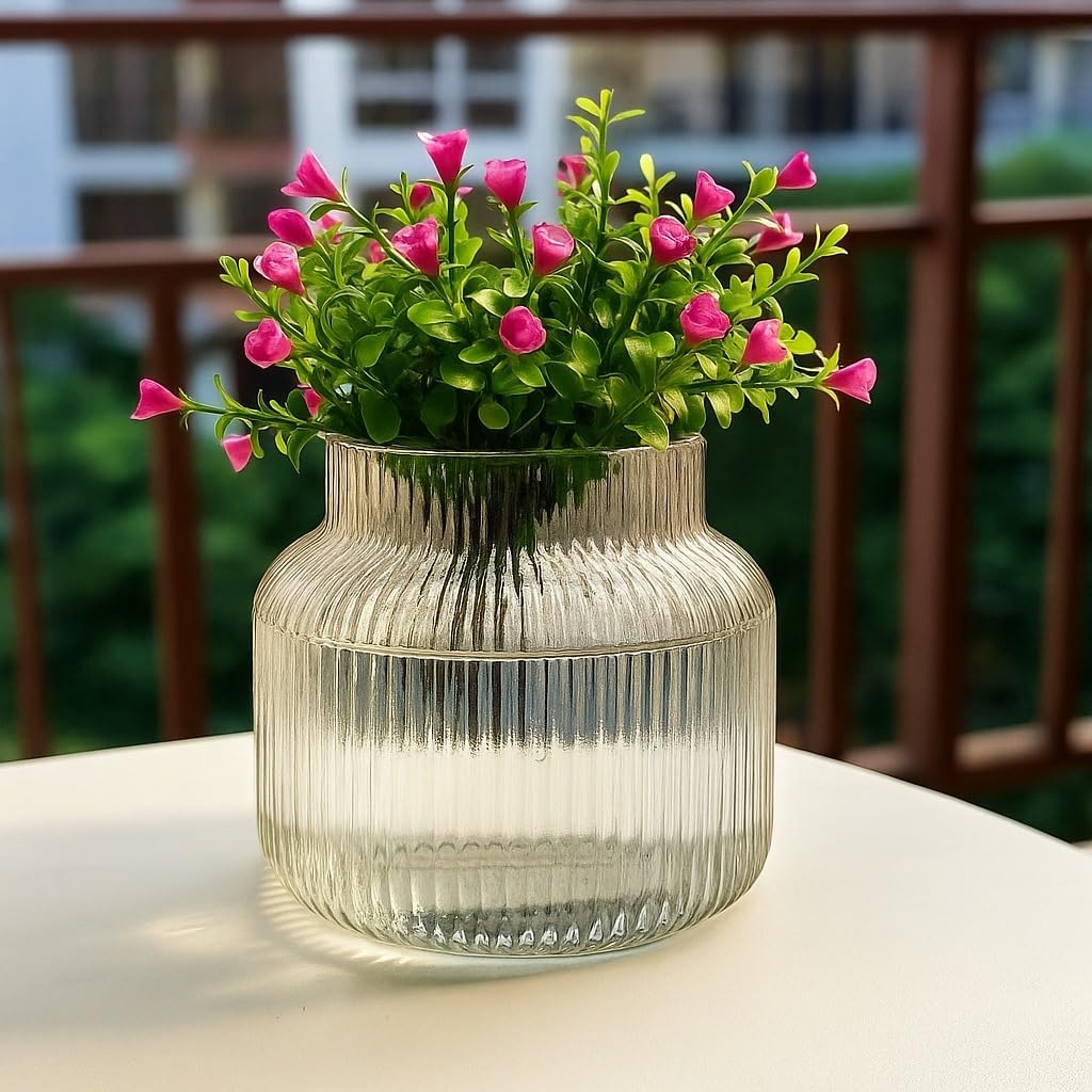 Mahganya Home Decor Centerpiece Vase | Attractive Glass Vase Without Flower | Antique Collections for Floral Arrangements | Home Decorations Item for Home | Office, Tabletop Decoration-image-15