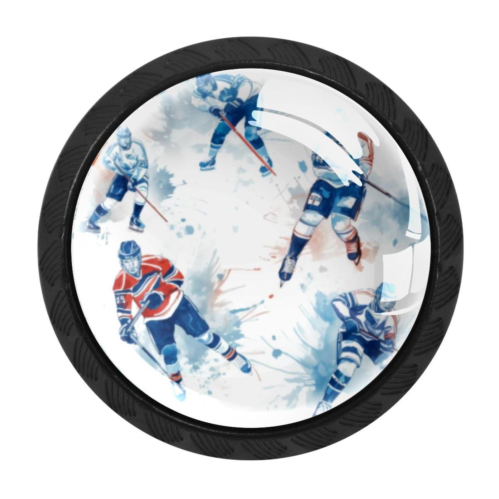 Chenzzzz Multicolored 16 4 Pack Ice Hockey Dresser Drawer Cabinet Knobs Round Crystal Glass Knobs Pulls Handles For Kitchen Wardrobe Cupboard Door Hardware