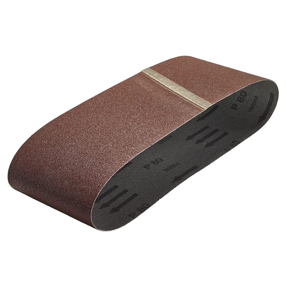wolfcraft 3 Fabric Sanding Belts 76 x 457 mm, Grain 60 I 1892000, Rot