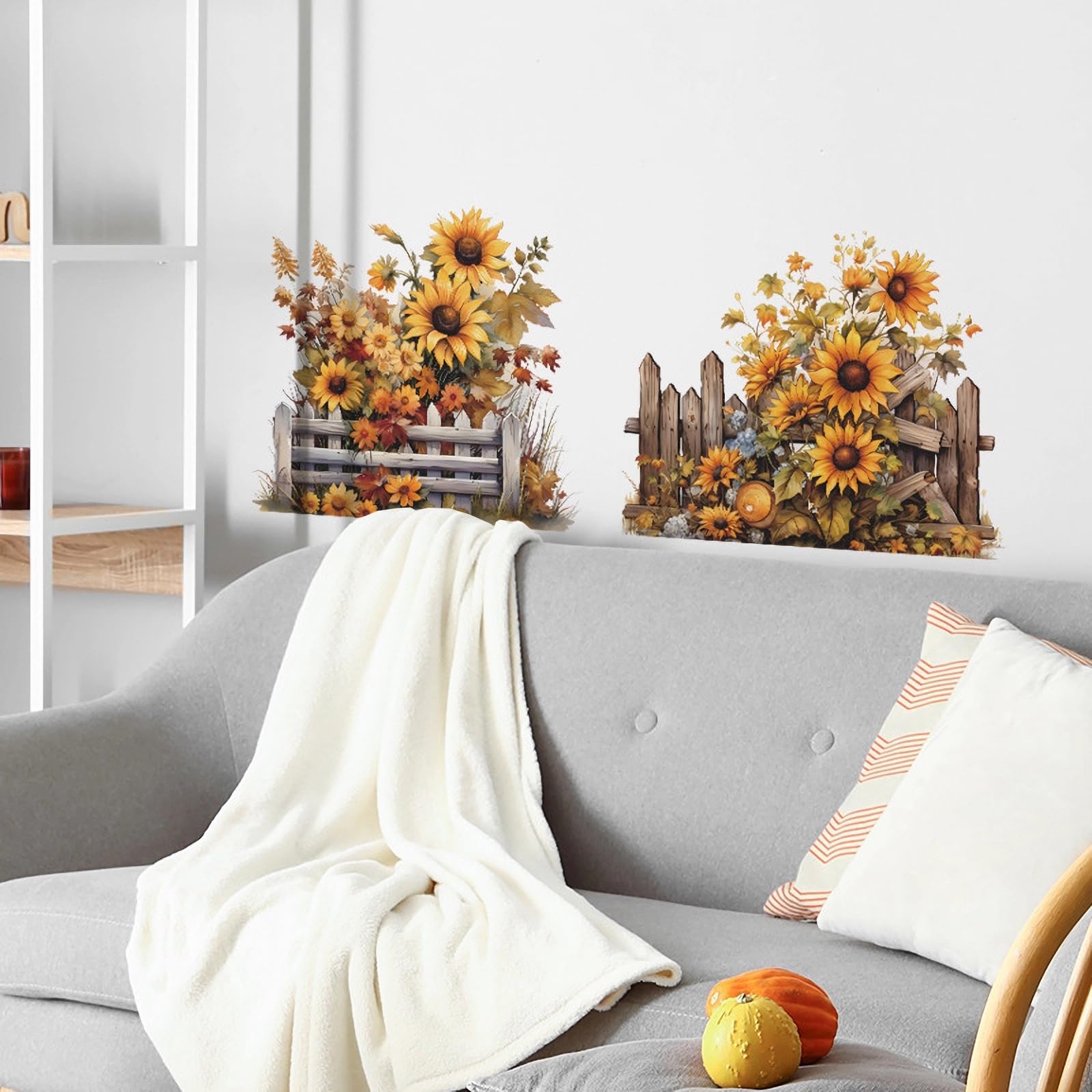 Stickers Muraux Tournesols Peints – Déco Amovible Salon Ou Chambre