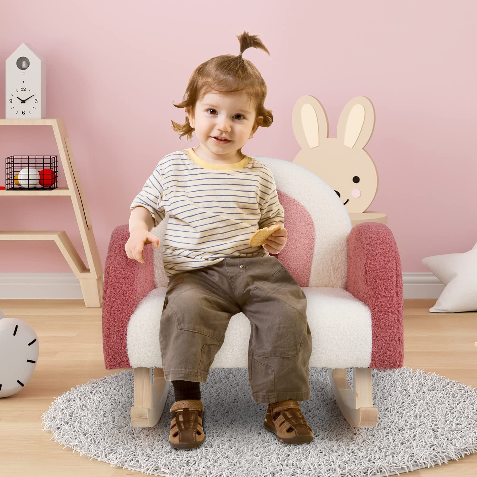 Amazon.co.jp: HOMGX 子供用ロッキングチェア 幼児用ソファ 無垢