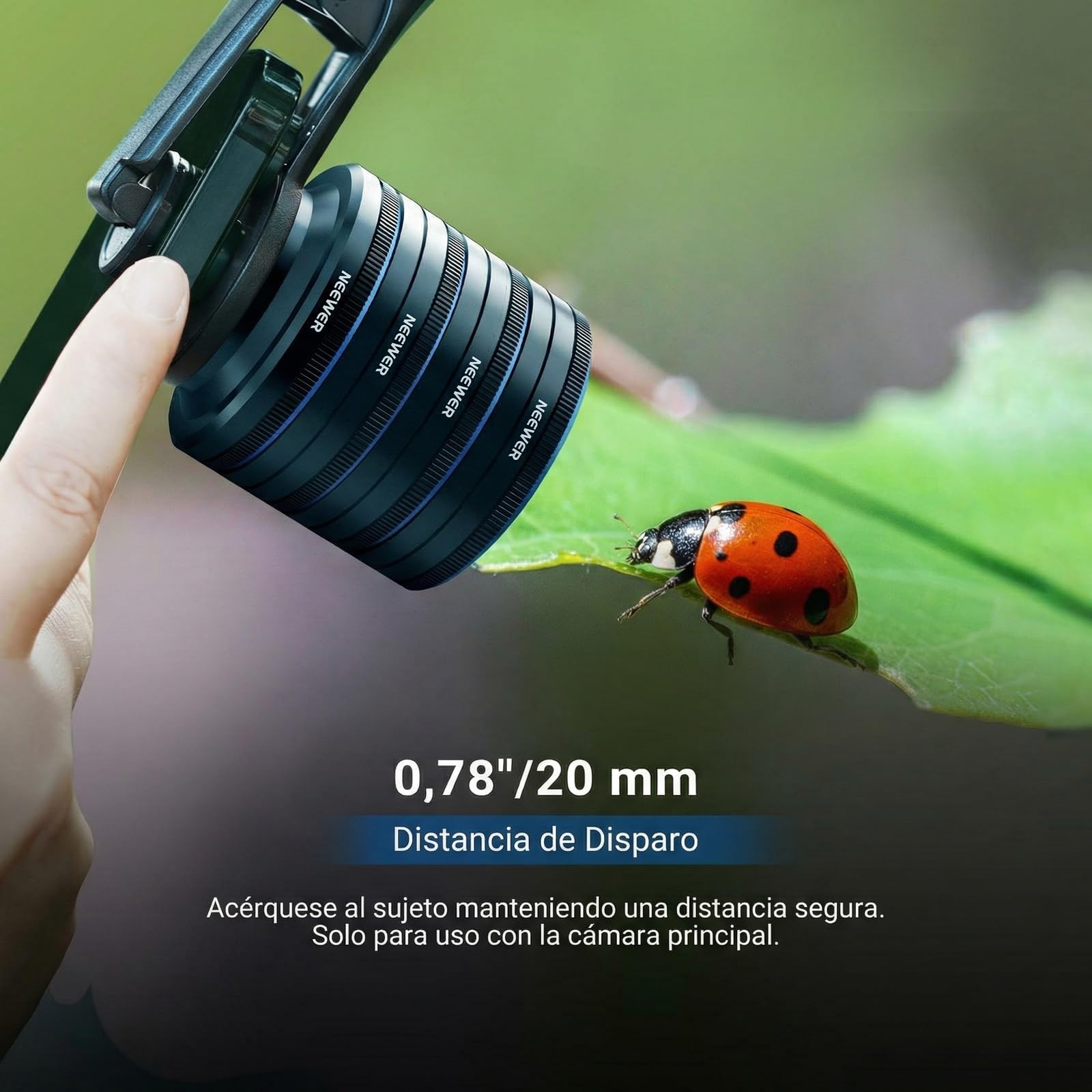 NEEWER Kit de Lentes Macro para teléfono, 4 Piezas apilables magnéticas, con Abrazadera roscada de 17 mm, Accesorios de fotografía compatibles con iPhone, Android, Samsung, LS-87