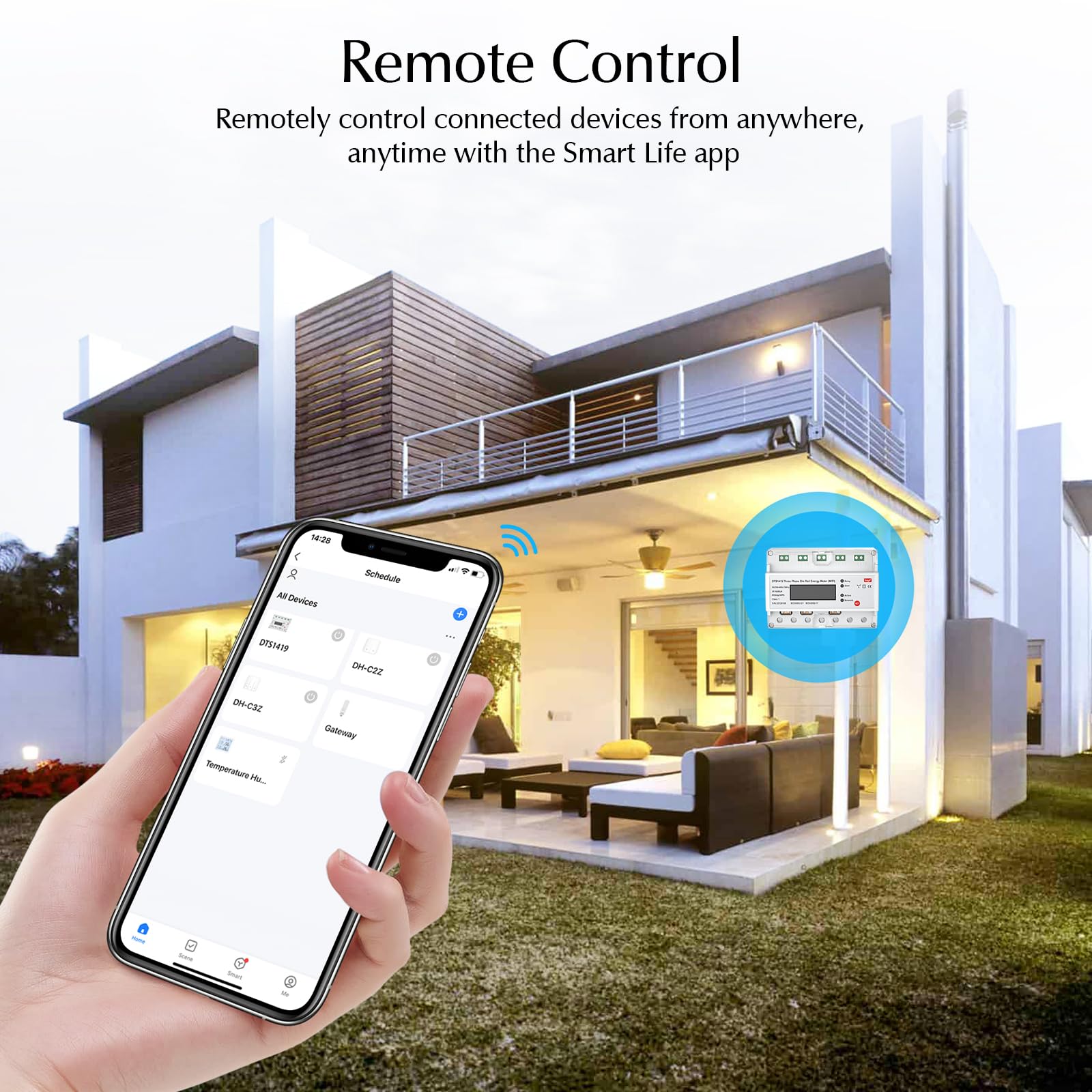 eMylo Misuratore di energia WiFi intelligente, contatore digitale LCD a 3 fasi su guide DIN, misuratore di consumo di energia, 80A 230-400V, supporto Alexa Google Assistant App Controllo remoto per ca