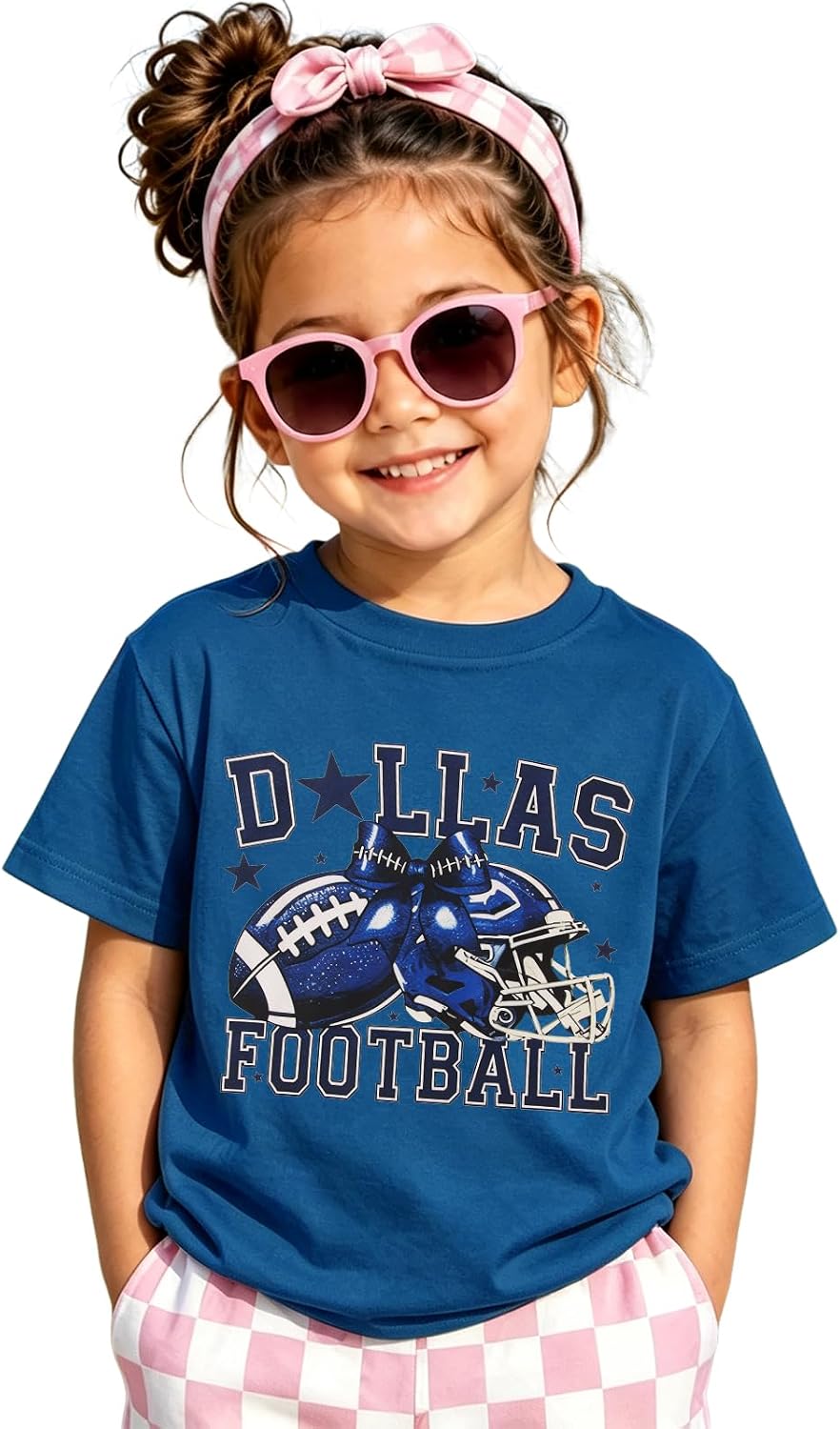 BOUTIKOME Football Shirt for Toddler Girls Football Team Game Day T-Shirt