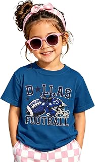 BOUTIKOME Football Shirt for Toddler Girls Football Team Game Day T-Shirt | Kid Boy Girl Game Day Shirt for 2-8 Years Boys Girls Football Ballgame Outfit Funny Sports Fan Tees Football Graphic Clothes