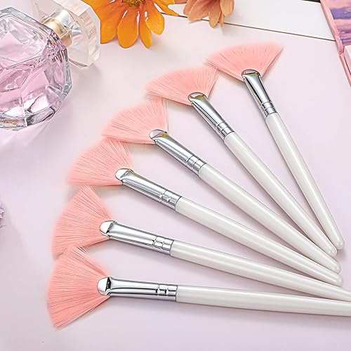 Miniatura 7 de Maitys 6 pinceles faciales para máscara de abanico, herramientas de cepillo aplicador de máscara suave, brochas de maquillaje delgadas, herramienta