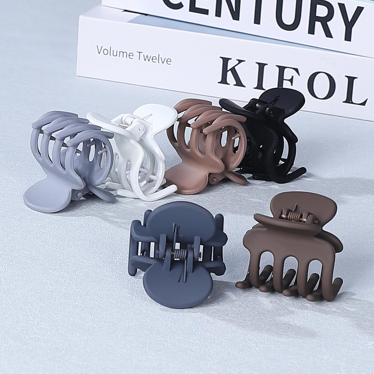 6 Pcs Hair Clips Small Claw Clips for Thin Hair Medium Matte Non-slip Hair Accessories for Women and Girls (Brown Grey) - Image 5