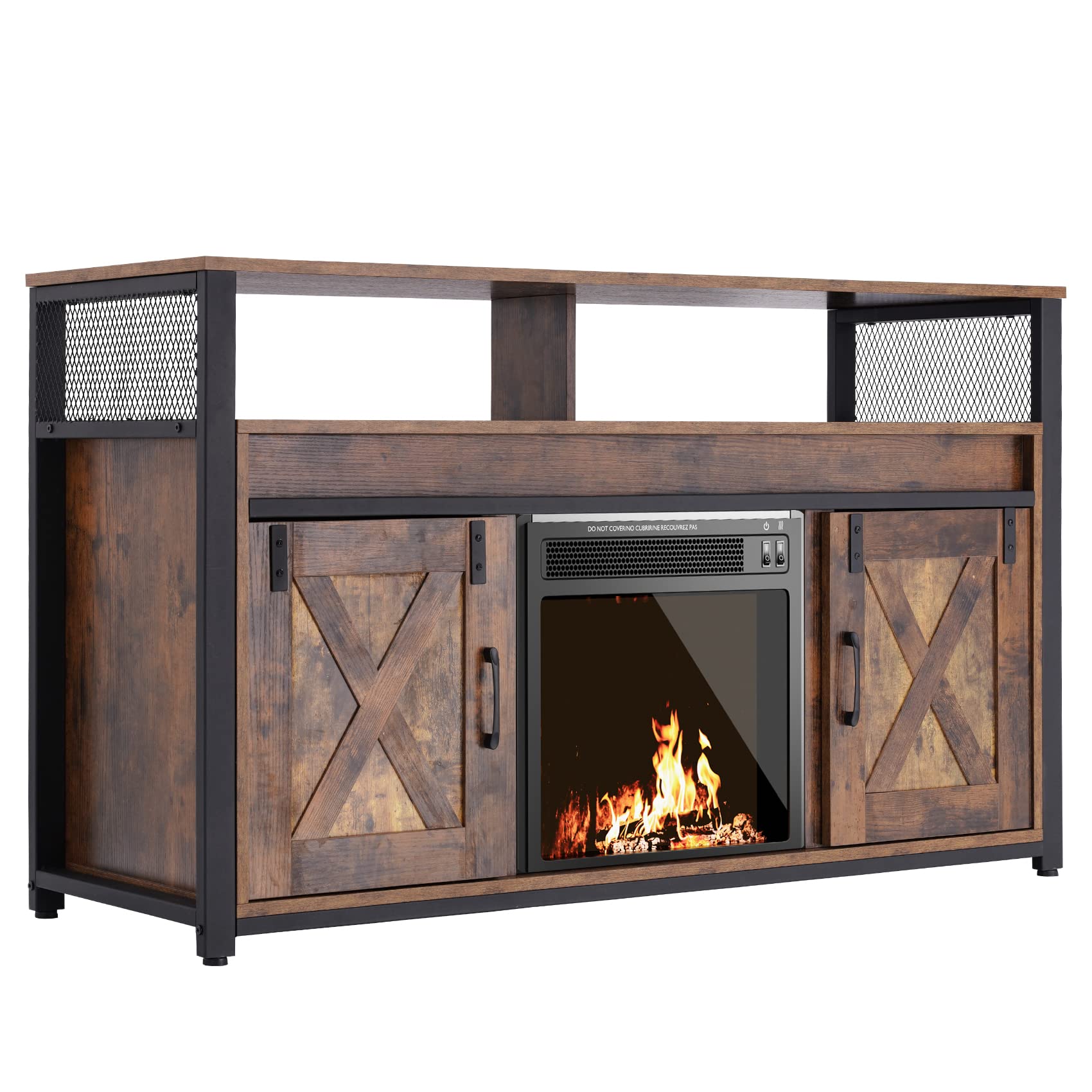 Buy TV with Fireplace for 60 in TVs, Industrial Style TV Stand
