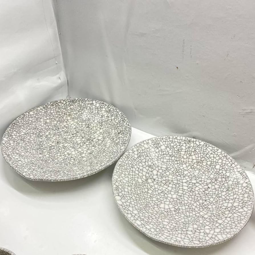 Amazon.co.jp: g24227 ヒビ模様 和食器 8点セット 陶器 レトロ