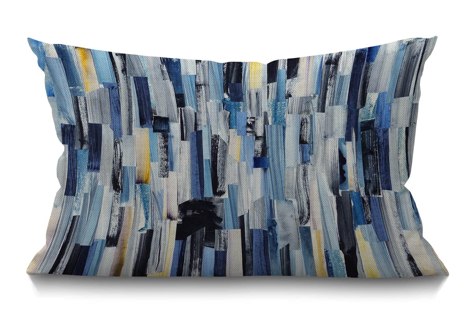 Bgbdeia Multi 317 Abstract Stripes Cushion Cover Farmhouse Geometric Multicolor Stripes And Teals Ink Texture Decorations Pillow Cover For Sofa Couch Cotton Linen 12X20 Inches 30 X 50 Cm