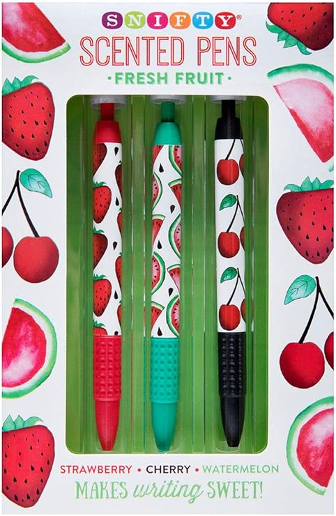 Fresh Fruit Scented Pen Set (3pk) - Strawberry, Cherry, Watermelon