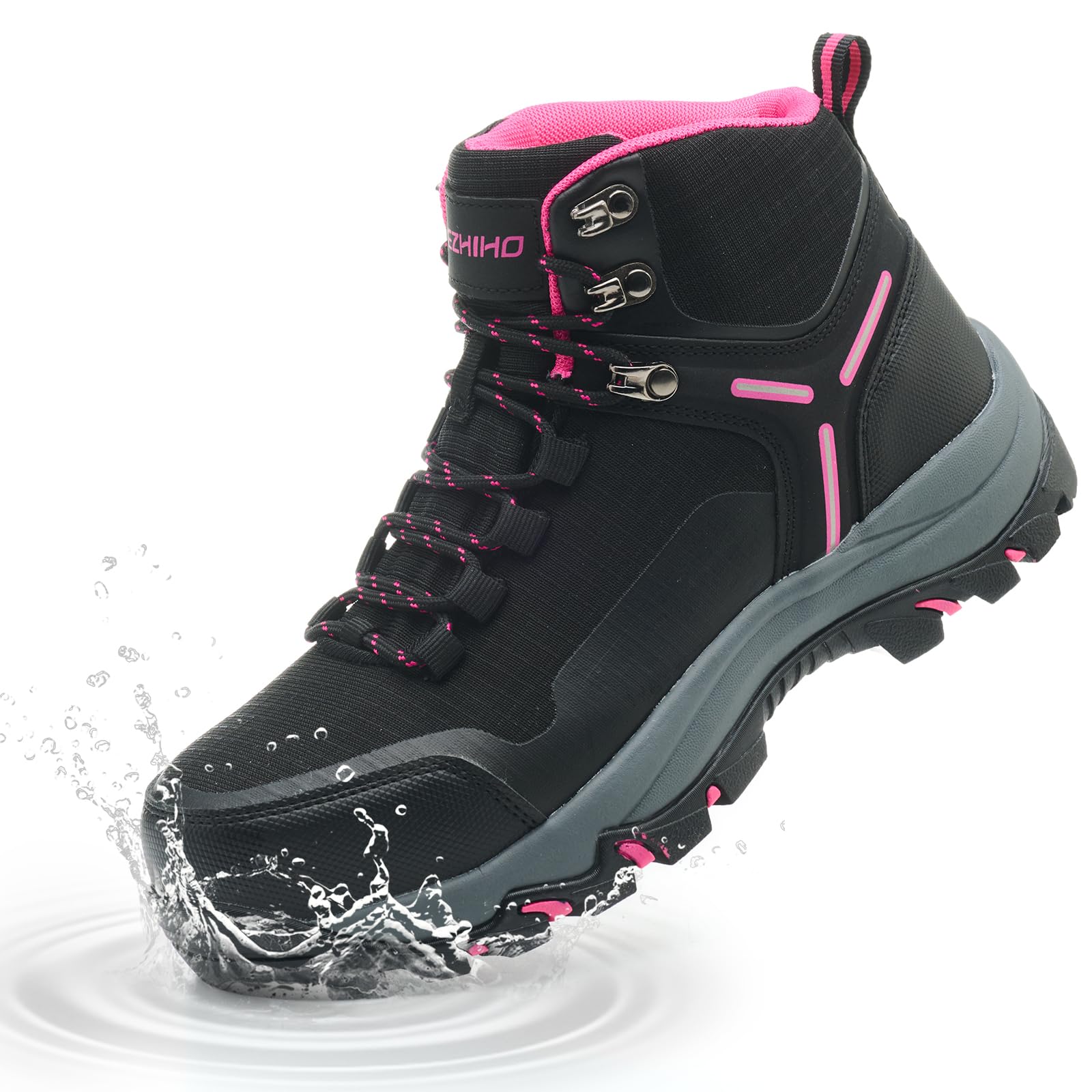 Kezhiho Waterproof Steel Toe Boots for Women Wide Width Non Slip Work Boots Lightweight Slip Resistant Safety Shoes Indestructible Construction Composite Toe Sneakers?PINK-38-W?