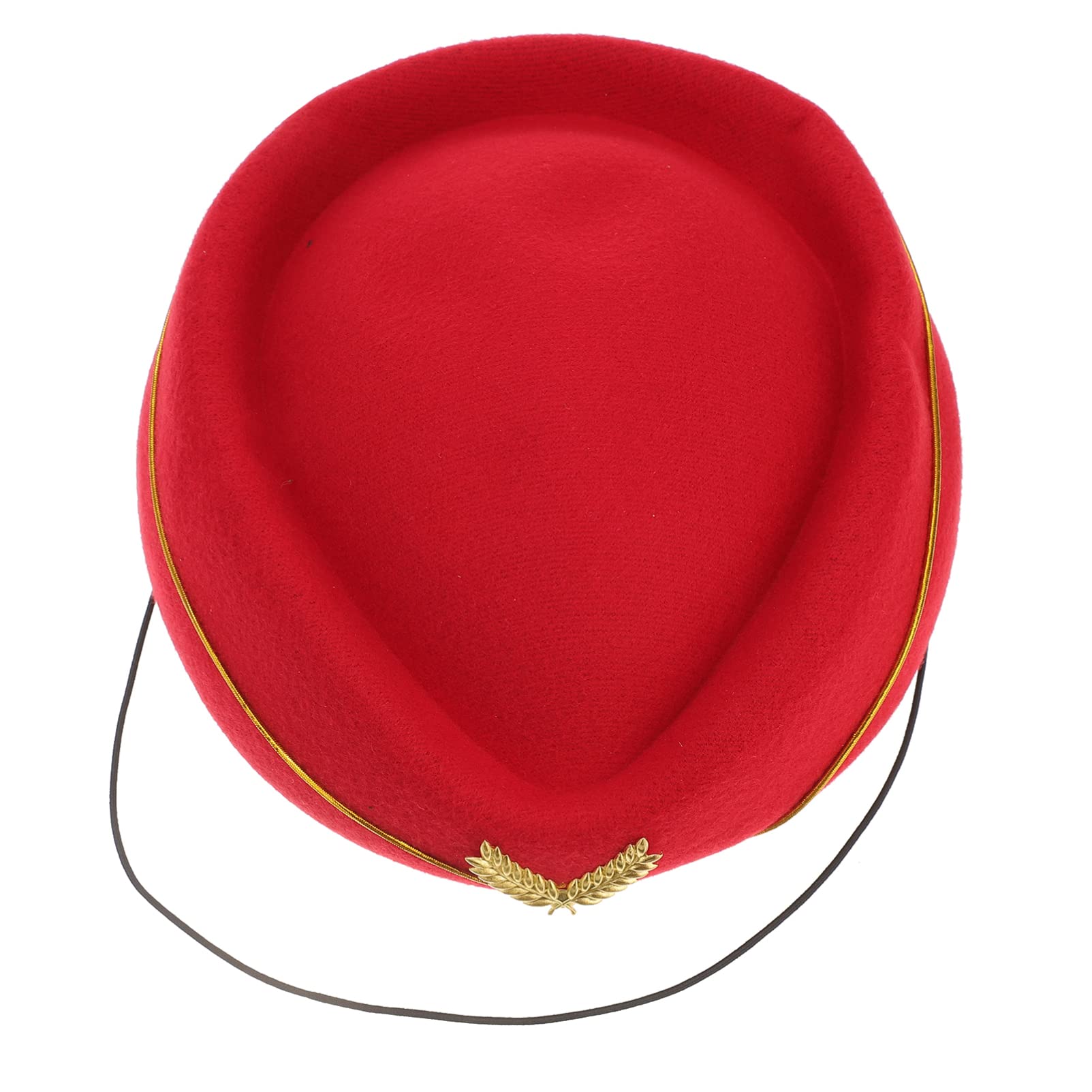 GALPADA Lot De 4 Chapeaux Élégants Rouges pour Hôtesse De Lair avec Trou pour Queue De Cheval pour Soirée Costumée Ou Scène