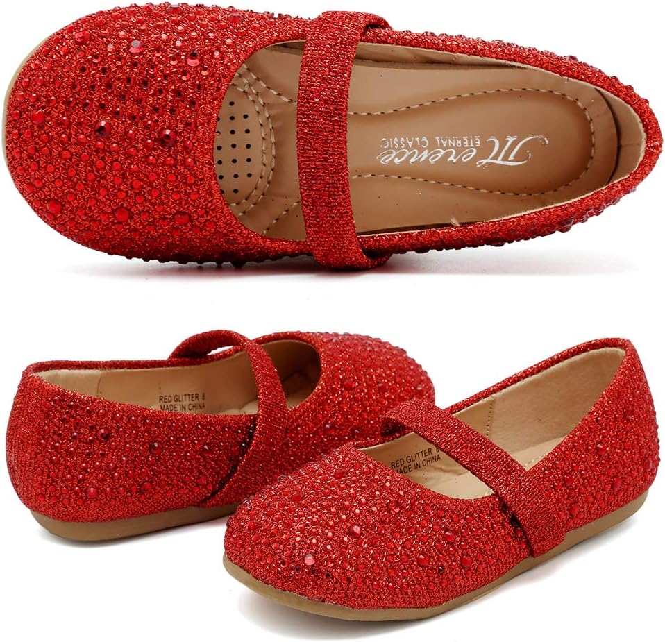 CIOR Toddler Girls Ballet Flats Shoes Ballerina Bowknot Jane Mary Princess Dress Shoes for Wedding Party School - Image 2