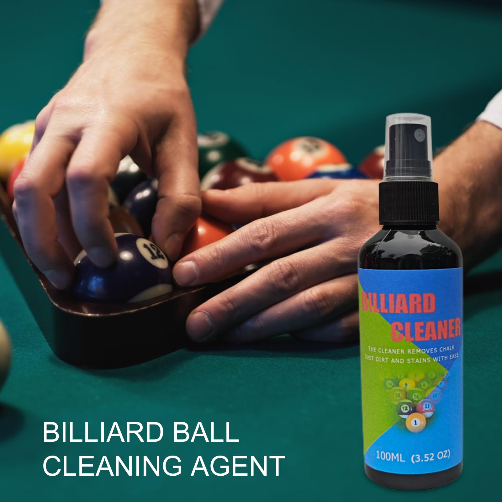 Pool Ball Polish Spray - Instant Shine Cleaner 100ml, Agente De Mantenimiento De Billar | Spray De Limpieza En Profundidad Para Bolas De Mesa De Billar Y Materiales Especiales Con Aplicación