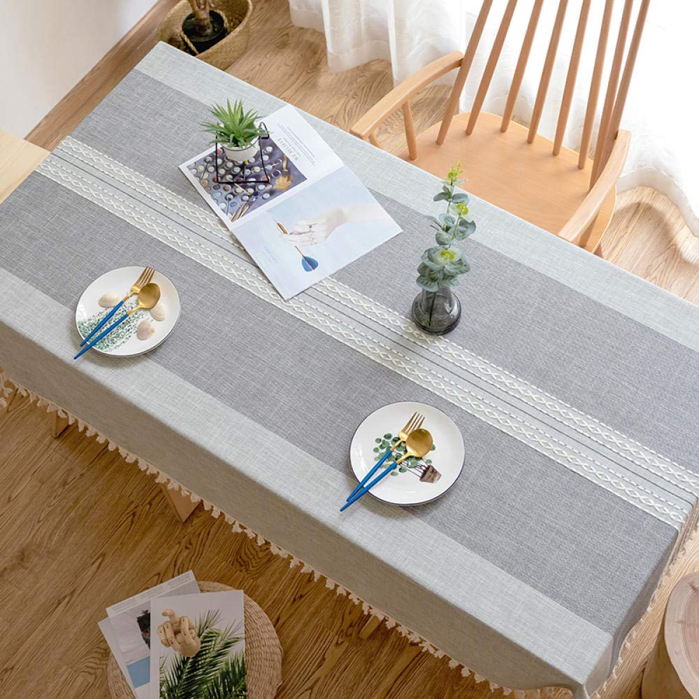 Manteles Antimanchas Mantel Rectangular Resistente Al Desgaste Grueso de Lavable Decoración Gris 140 × 200cm