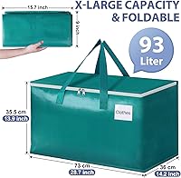 Vista 2 de Bolsas de mudanza StorageRight - Cajas de mudanza resistentes, contenedores de almacenamiento con cremallera, asas reforzadas y bolsillo