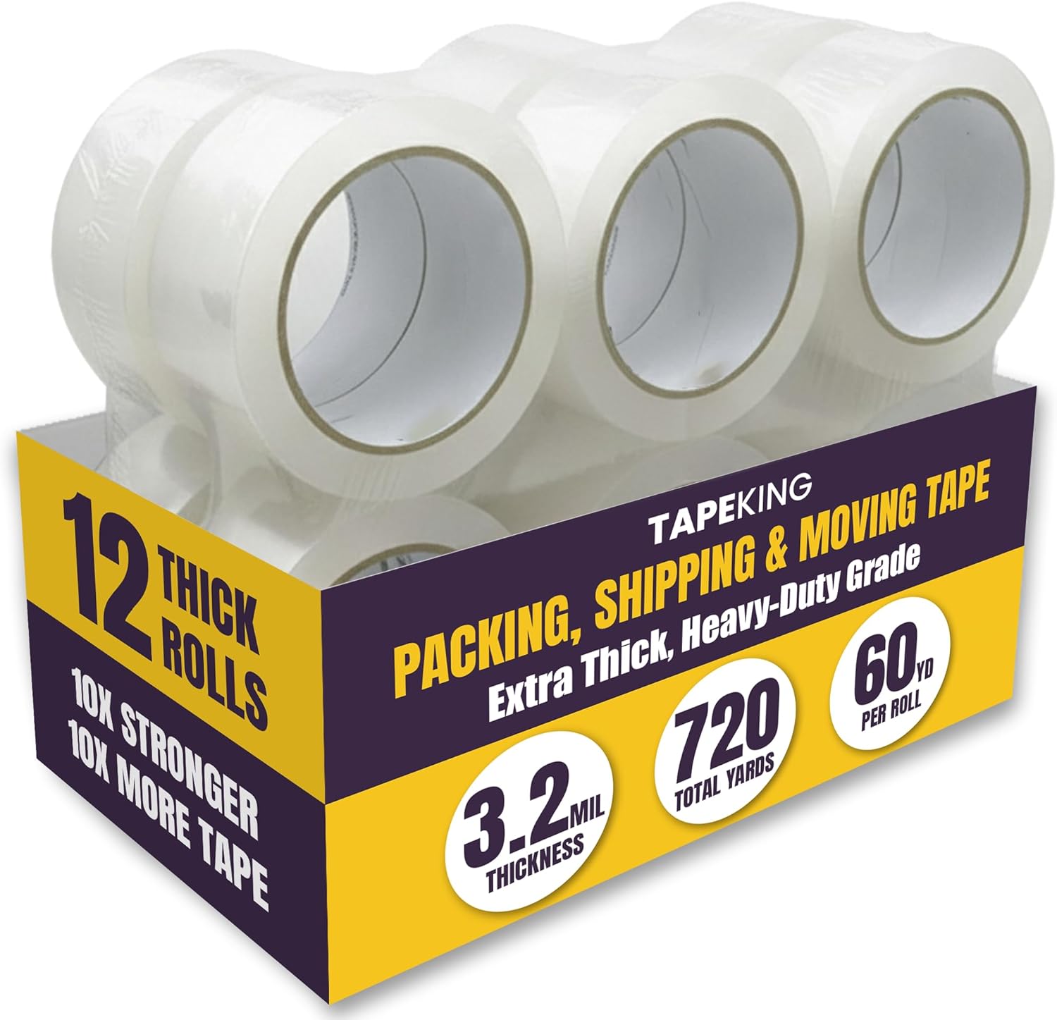 Tape King Clear Packing Tape Ultra Thick