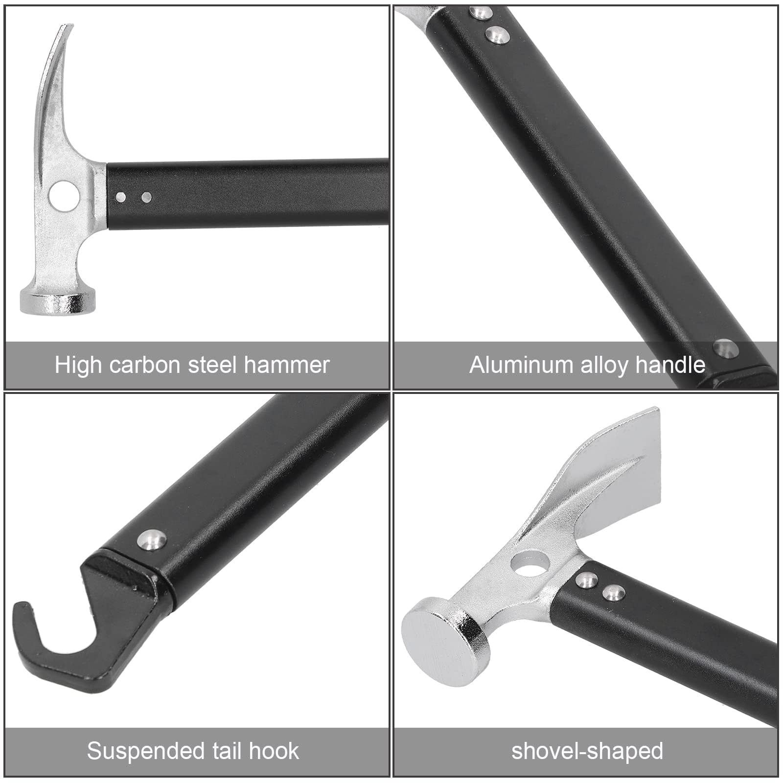 Maillet de Camping, Extracteur de Piquet de Tente, Extracteur de Marteau, Alliage d'aluminium, Mini Outil d'extérieur Portable pour la Randonnée