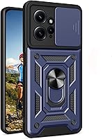 Vista 10 de CCSmall Funda para Xiaomi Redmi Note 12 Pro+ con cubierta de cámara deslizante, funda protectora de grado militar para teléfono con soporte de Negro