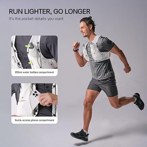 Miniatura 4 de Chaleco de hidratación para correr para mujeres y hombres, chaleco de agua ligero con 2 TPU de 8.5 fl oz, frasco suave, correas ajustables para el